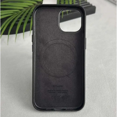 Накладка Leather (AAA) MagSafe iPhone 16 Pro Max Чорна