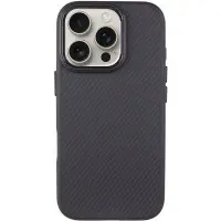 Чехол накладка Carbon MagSafe iPhone 16 Pro Чорна
