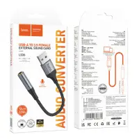 Перехідник аудіокабель Hoco LS36 USB to 3.5 Чорний