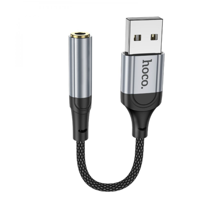 Перехідник аудіокабель Hoco LS36 USB to 3.5 Чорний