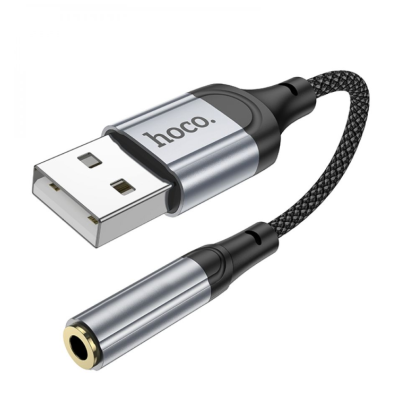 Переходник аудиокабель Hoco LS36 USB to 3.5 Чёрный