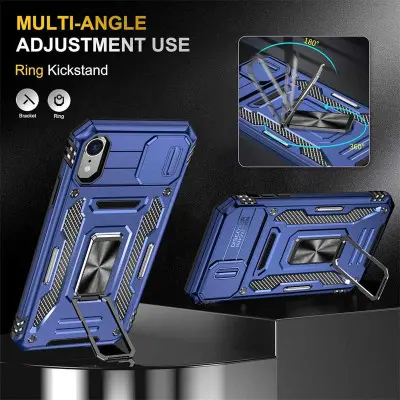 Чехол накладка Camshield Army Ring iPhone XR Синяя