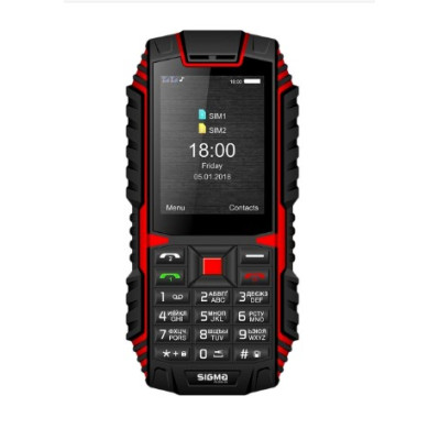 Мобильный телефон Sigma X-treme DT68 Black/Red, красно-черный