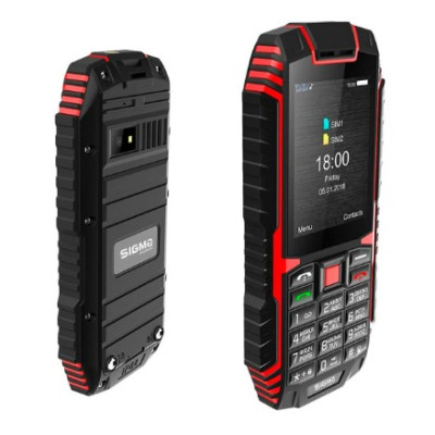 Мобільний телефон Sigma X-treme DT68 Black/Red, червоно-чорний