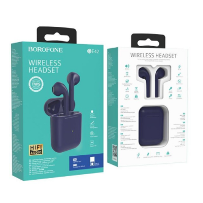 Беспроводные наушники Bluetooth Borofone BE42 Feliz TWS Blue, синий
