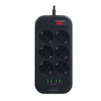 Мережевий Подовжувач LDNIO SE6403 6 socket/ 4USB Мережевий Подовжувач LDNIO SE6403 6 socket/ 4USB