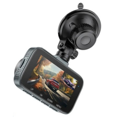 Відеореєстратор Hoco DV6 3-Inch display (With Rear camera) Металево сірий