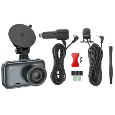 Відеореєстратор Hoco DV6 3-Inch display (With Rear camera) Металево сірий