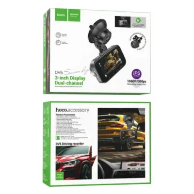 Відеореєстратор Hoco DV6 3-Inch display (With Rear camera) Металево сірий Відеореєстратор Hoco DV6 3-Inch display (With Rear camera) Металево сірий