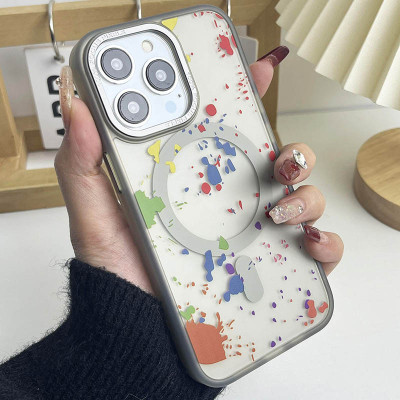 Чехол накладка Flush MagSafe iPhone 15 Pro Max Серая (Titanium Grey)
