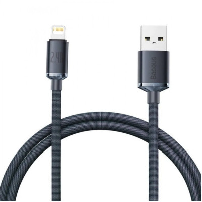 Кабель дата Baseus Crystal Shine Lightning 1.2м Черный