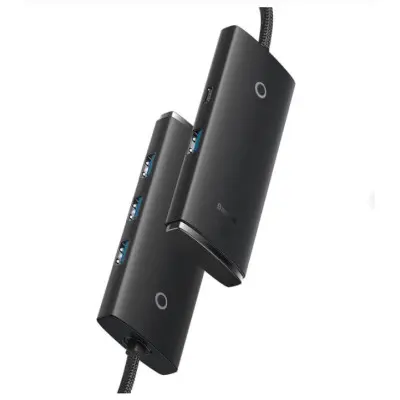 USB хаб Baseus Lite Series 4in1 (USB-A to USB3.0*4) Черный