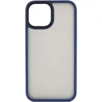 Чехол накладка Metal Buttons iPhone 13 mini Синяя