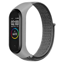 Ремешок Нейлон Mi Band 3/4/5/6 Серый