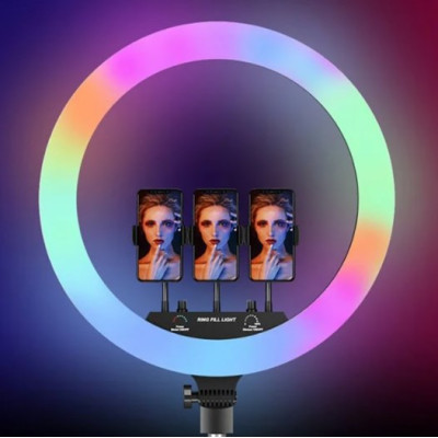 Кольцевая лампа для селфи MJ-56 56см RGB