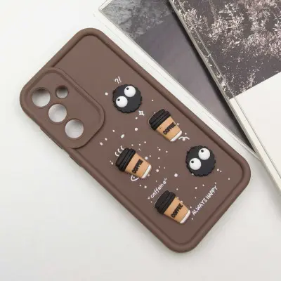 Чехол накладка Pretty Things Samsung A356 (A35 5G) Коричневая/Always Happy Чехол накладка Pretty Things Samsung A356 (A35 5G) Коричневая/Always Happy