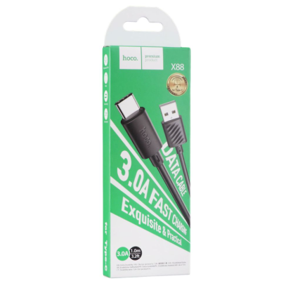 Кабель дата Hoco X88 USB Type A - Type-C 1м Чорний
