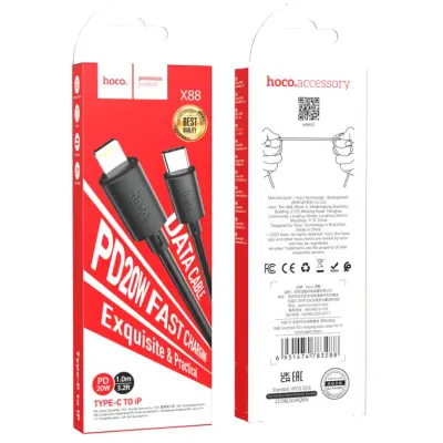 Кабель дата Hoco X88 Type-C to Lightning 1м Чёрный