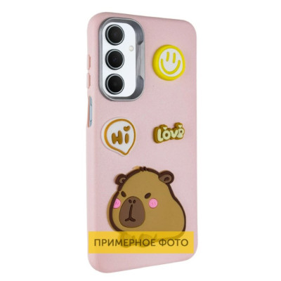 Чехол накладка Leather Toys Xiaomi Redmi Note 12 4G Capybara Розовая