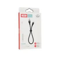 Кабель дата короткий XO NB179 MicroUSB 0.25м Чорний