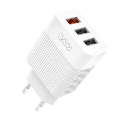 Сетевое зарядное устройство XO L72 Type-C 1USB- 18W/ 2USB/2.4a White, Белый
