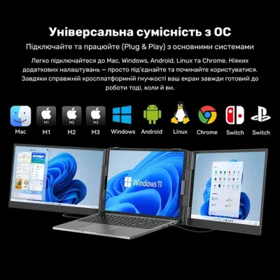 Додатковий Монітор 14" Blackview DCM6 Dual Grey (BVDCM6)