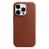 Чехол накладка Leather Case with MagSafe iPhone 14 Pro Амбер/Umbert (AAA Animation)