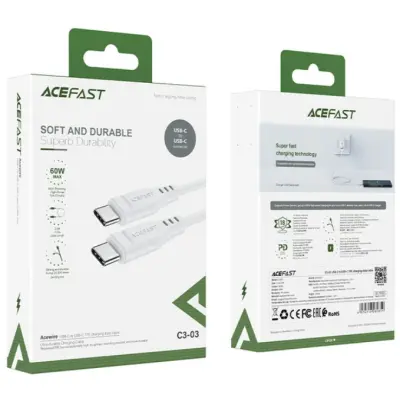 Кабель ACEFAST C3-03 Type-C to Type-C 1.2м Белый
