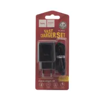 Сетевое зарядное устройство Hoco C72A MicroUSB 2.1A 1USB Black, Чёрный