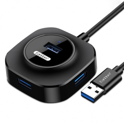 USB хаб Earldoom ET-HUB06 Black, Чорний