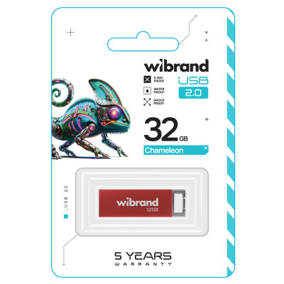 Флеш пам'ять USB 32Gb Wibrand Chameleon USB 2.0 Червона