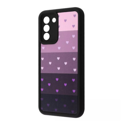 Чохол накладка Wave Artfull Samsung G990 (S21 FE) Чорний (Little Hearts)