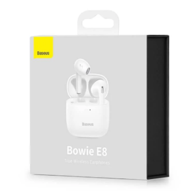 Наушники Bluetooth Baseus E8 True Wireless Earphones Bowie IPX5 BT5.0, 40/350мAh, 5H, Location, OTA| (NGE8-02) White, белый