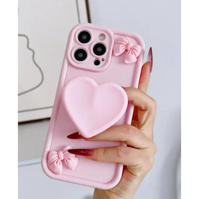 Накладка Heart Pop-socet Motorola Moto G24/G24 Power/G04/E14 Рожева ((K)