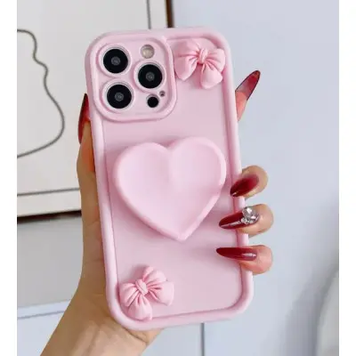 Чехол накладка Heart Pop-socet Motorola Moto G24/G24 Power/G04/E14 Розовая