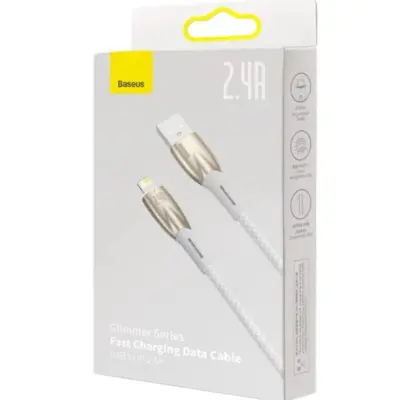 Кабель дата Baseus Glimmer USB Type A - Lightning  1м Белый