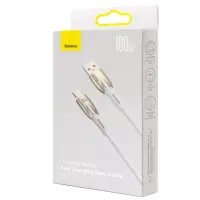 Кабель дата Baseus Glimmer USB Type A - Type-C 100W 1м Белый Кабель дата Baseus Glimmer USB Type A - Type-C 100W 1м Белый