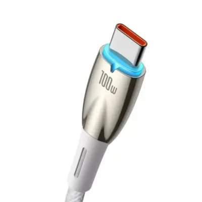 Кабель дата Baseus Glimmer USB Type A - Type-C 100W 1м Белый