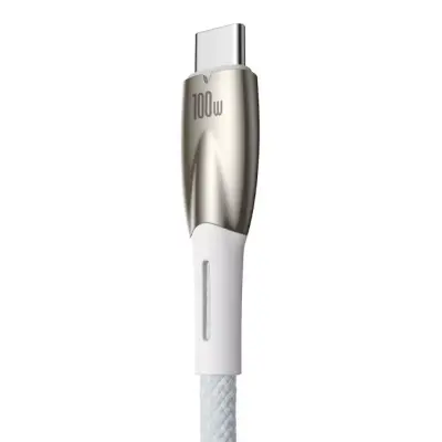 Кабель дата Baseus Glimmer USB Type A - Type-C 100W 1м Белый