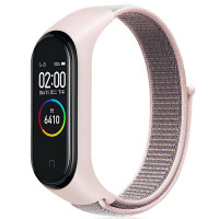 Ремешок Нейлон Mi Band 3/4/5/6 Розовый