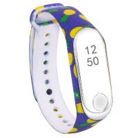 Ремешок Принт Mi Band 3/4 Ананасы/Синий