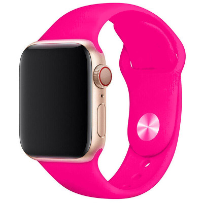 Ремінець Apple Watch 38мм Силікон Яскраво-рожевий