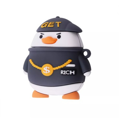 Чохол для навушників AirPods 1/2 Toys Penguin Rich Заможний Пінгвін