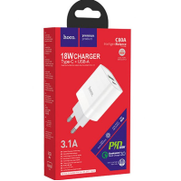 Мережевий зарядний пристрій Hoco C80A 1USB+1PD Білий Мережевий зарядний пристрій Hoco C80A 1USB+1PD Білий