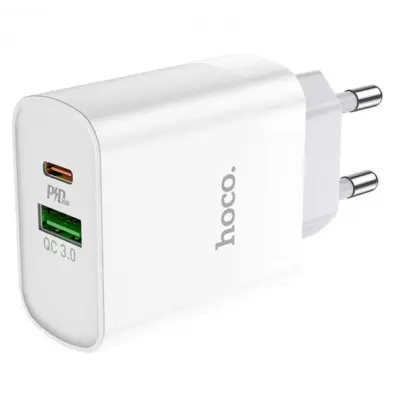 Сетевое зарядное устройство Hoco C80A 1USB+1PD Белый