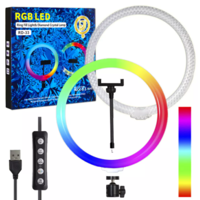 Кільцева лампа для селфі LED 33 cm 13" 120 pcs Lights+24 RGB Lights