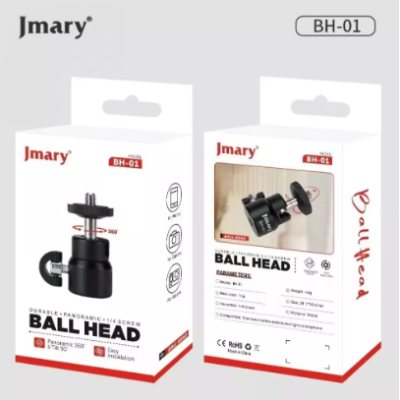 Шарнірне кріплення 360 ° Jmary BH-01 для LED лампи, фотоапарата, камери, GoPro до штатива