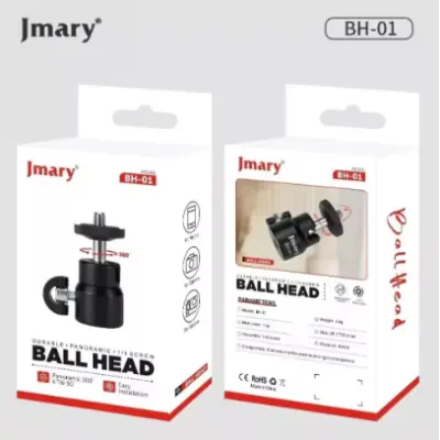Шарнирное крепление 360° Jmary BH-01 для LED лампы, фотоаппарата, камеры, GoPro к штативу