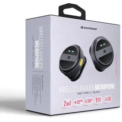 Бездротовий петличний мікрофон ArmorStandart ASM4 Type-C 2 in 1 Чорний