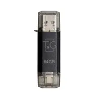 Флеш память USB 64Gb T&G 009 Type-C to USB 3.0 Черный